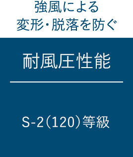 耐風圧性能/S-2（120）等級